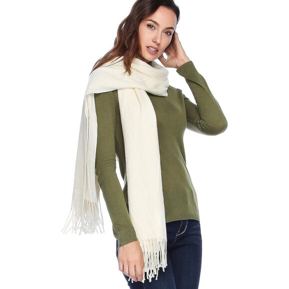 NEW Extra Large Thick Pashmina Shawl Wrap Wool Blend Soft Warm Scarves Blanket - Picture 2 of 5